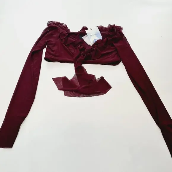 MAJORELLE Monique Crop Top in Plum Purple Large - Picture 2 of 11